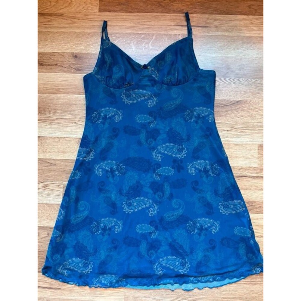 Cider mini dress chic bohemian sleeveless size M blue